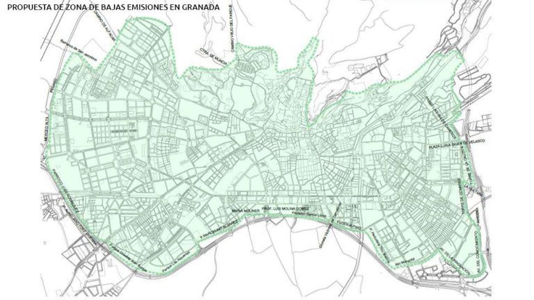 Mapa De La Zona De Bajas Emisiones De Granada Mapa De La Zona De Bajas Emisiones De Granada